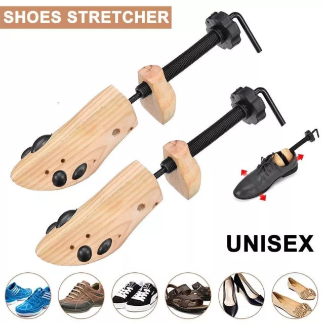 New Adjustable Unisex2 Way Timber Wooden Shoe Stretcher  Shaper Expander Plugs