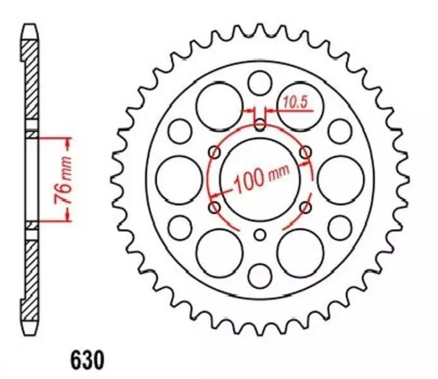 Pignon à chaîne KR 42 Z pas 630 pour SUZUKI GS 750 77-79 Rear sprock