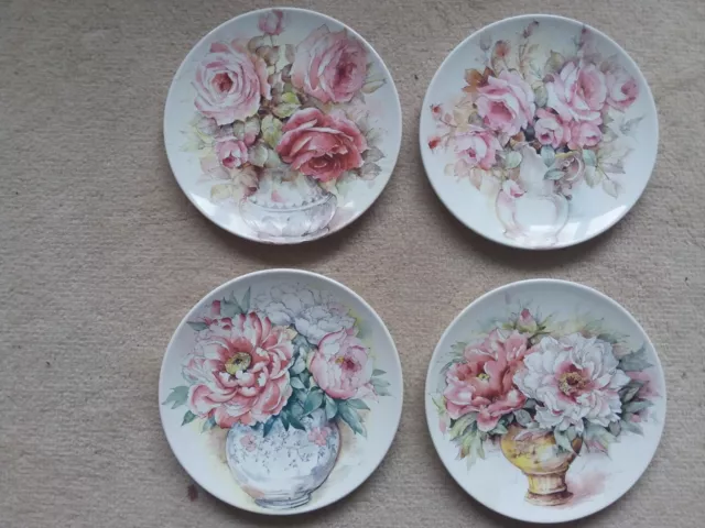 Vintage Poole Pottery Romantic Roses Plates x 4