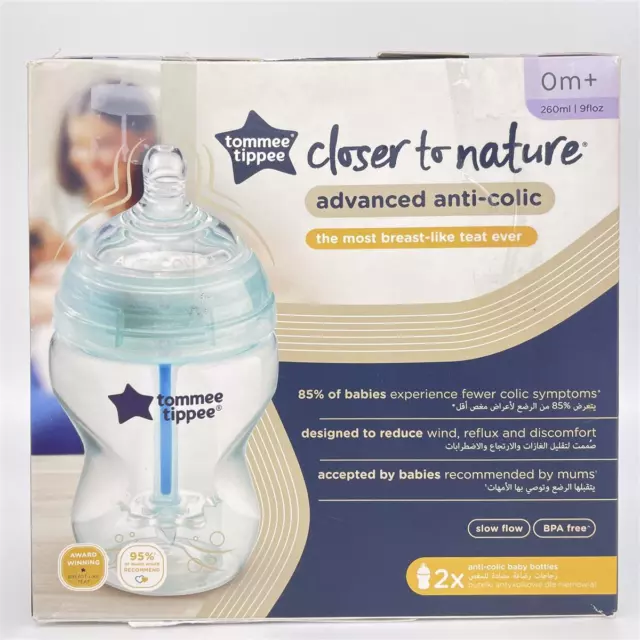 Tommee Tippee Anti-Colic-Babyflasche, imitiert eine Brustwarze mit einzigartigem