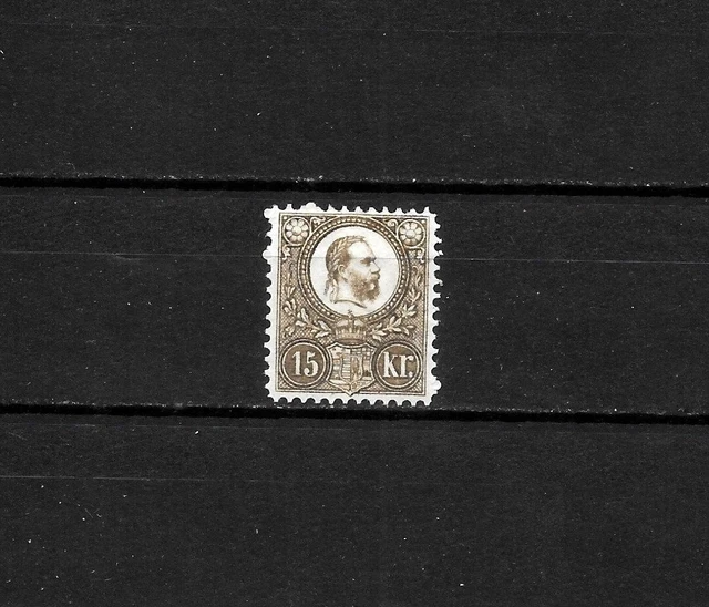 Hungary 15 kr engraved stp 1883 REPRINT perf 11 1/2 WMK1 MH * MI: 60 eur beauty Hungary 15 kr engraved stp 1883 REPRINT perf 11 1/2 WMK1 MH * MI: 60 eur beauty