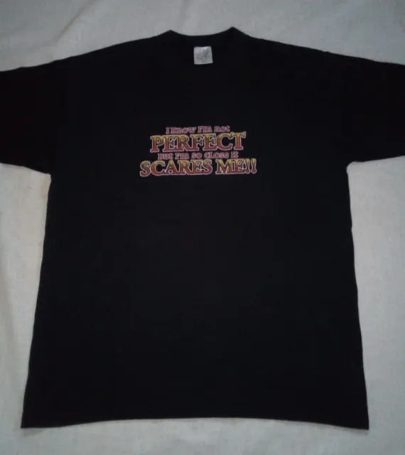 JT's Perfect Black Slogan Print 100% Combed Cotton Heavy T-Shirt Size XL Causal