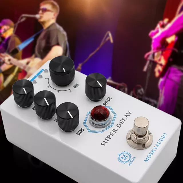 Pédale de guitare True Bypass Design Moskyaudio Super Delay pour tonalité non