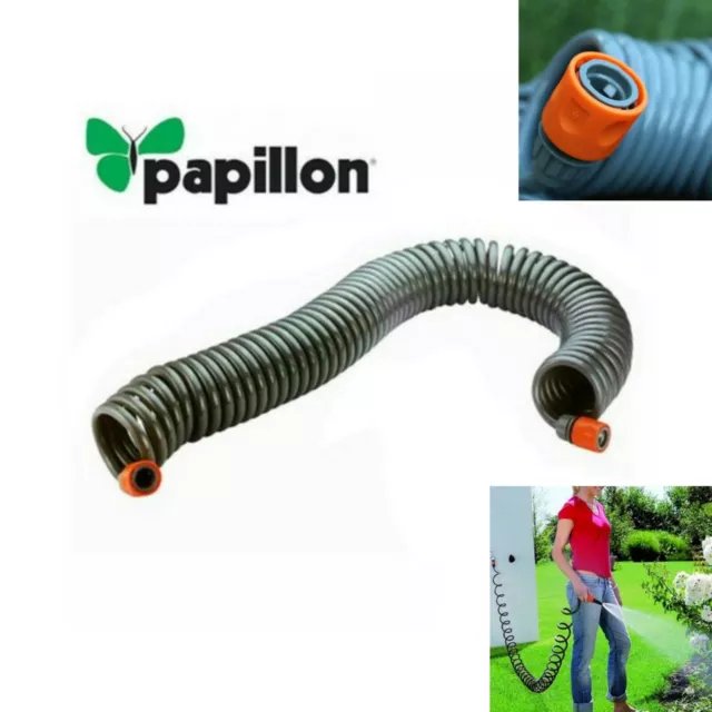 Tubo a Spirale per Innaffio Irrigazione 15 mt completo di raccordi Papillon