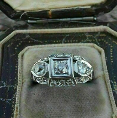 2.74 Ct Round Cut Lab-Created Diamond Old Fashioned 1920's Vintage Art Deco Ring