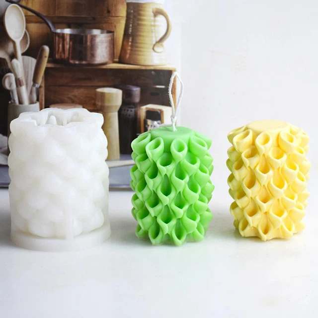 3D Unique Candles Molds Carved Wavy Silicone Candle Mold 3