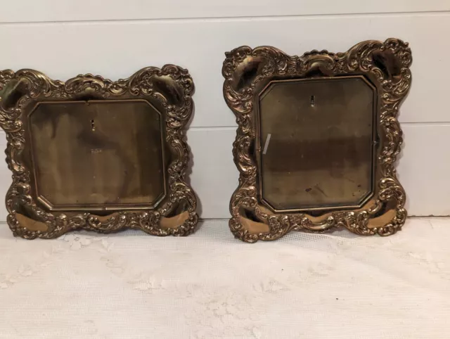 Pair of Ornate Gold Metal Picture Frames Made in England