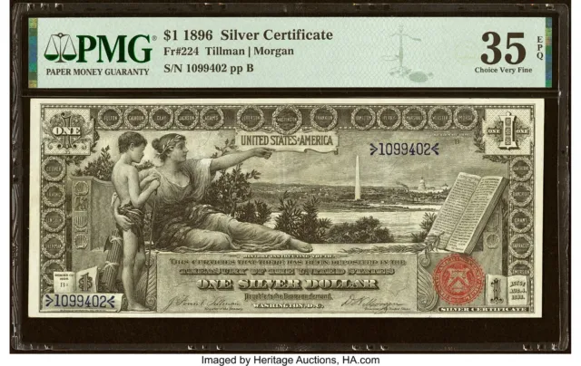 1896 Educational Series $1 Silver Certificate Fr 224 PMG Choice VF 35 EPQ