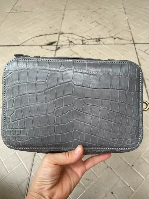 Men’s Business Crocodile Clutch Bag,Stylish Alligator Clutch Wallet GRAY