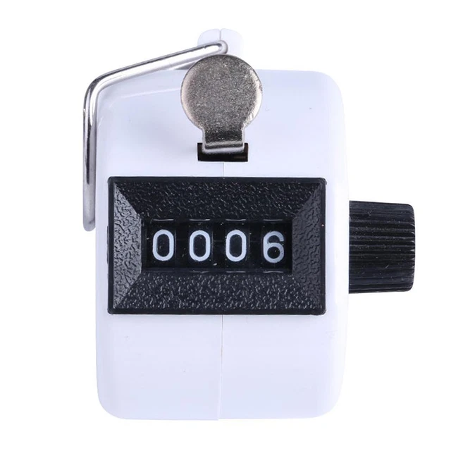 Clicker manuale portatile digitale con retroilluminazione LED (bianco)