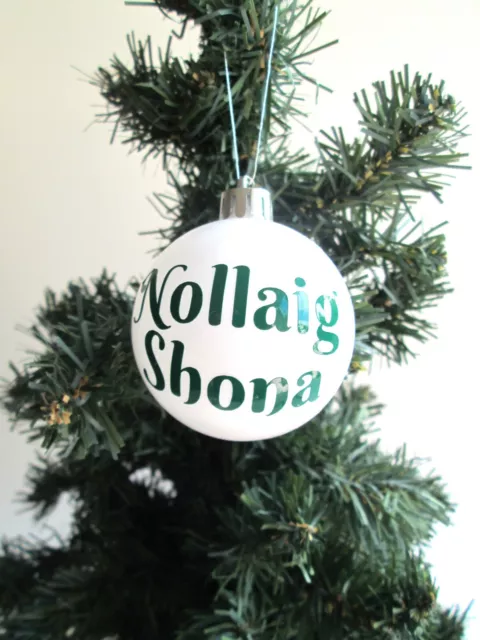 Irish Gaelic Nollaig Shona Christmas Tree Bauble Hanging Decoration