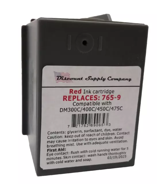 765-9 7659 Pitney BowesCompatible Red Postage Ink for DM300c, DM450c, DM475c