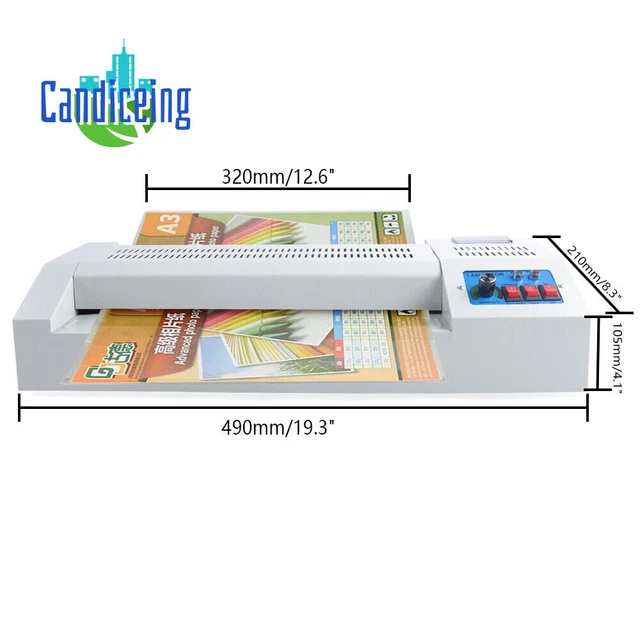 12.5" A3 A4 320mm A3 Size Laminating Machine A4 Hot Cold Photo Paper Laminator