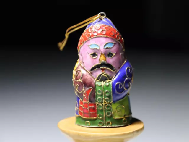 China Collect Old Copper Cloisonne Enamel Handmade Father Christmas Art Statue