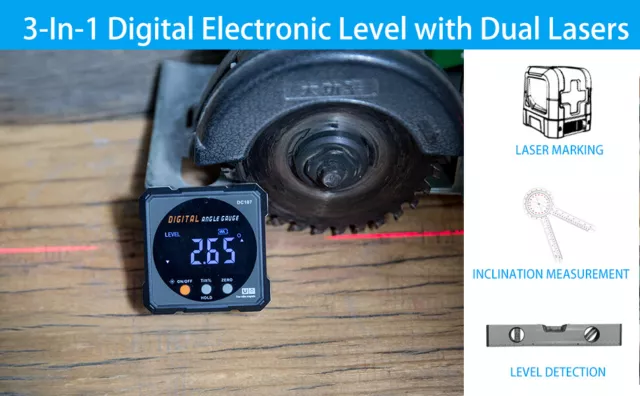 Digital Angle Finder with Electronic Laser Strong Magnetic Angle Gauge Level Box