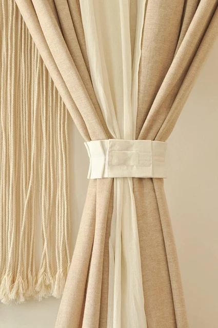 Beautiful Cotton Curtain Holders Tieback 15 Inch Off White for Door set of 2