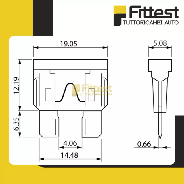 Fusibili Auto 15A 15 Ampere 19mm Blu Lama ATO Made in U.S.A. - 5 PEZZI 2