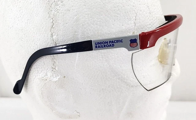 Vintage Union Pacific Railroad Patriot UVEX Clear Safety Glasses  Trains