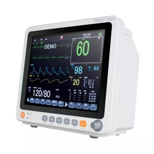 Carejoy ICU 12'' LCD Patient Monitor Vital Signs Touch Screen RESP TEMP SPO2 PR 2