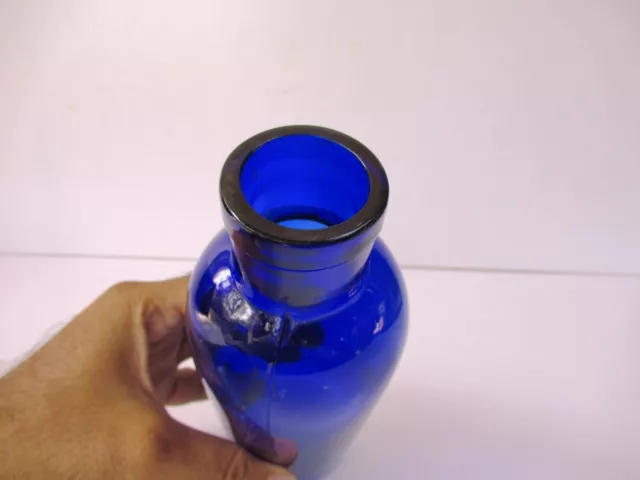 Antik Gift Flasche Glas Kobaltblau Pharmacy Apotheker & Medizin Chemis " F5 3