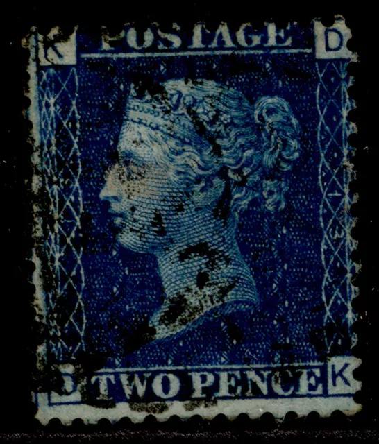 GB QV SG47, 2d dp blue plate 13, USED. Cat £30. DK