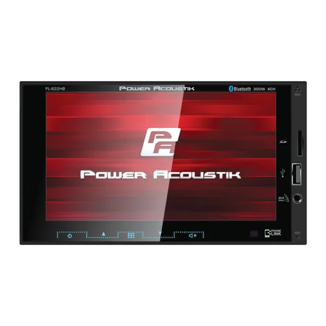 Pow Acoustik PL-622HB 2 DIN SD/USB/MP3 Media Player Bluetooth Android Phone Link