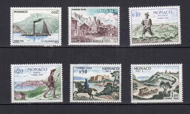 Monaco moyens de transport 1960 série incomplète de 6 timbres-taxe MNH /TE4081