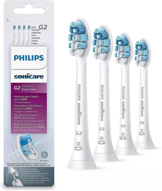 HX9034 Philips G2 Optimal Gum Care Replacement Toothbrush Heads, 4-Pack-