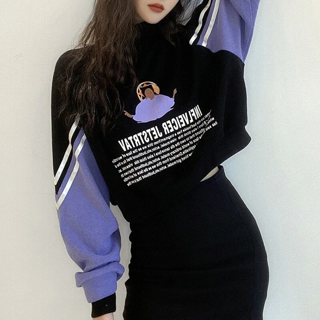 Harajuku Hoodie Sweatshirts Women Winter Tops Fashion Pattern Printed