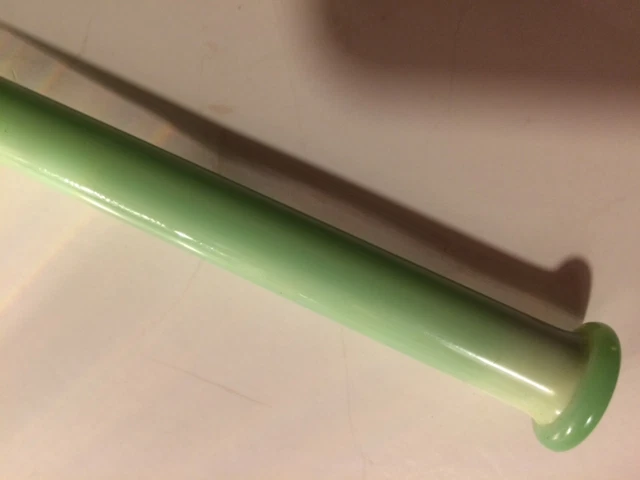 Vintage 1930s Jadeite Green Glass Towel Rod with Brackets 18" long