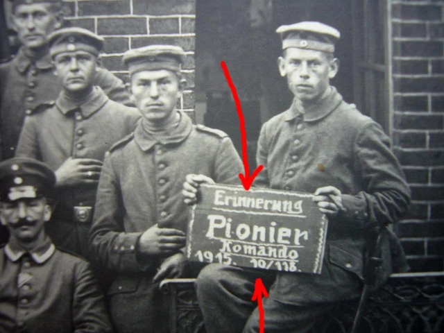 73) FOTO 1915 Soldaten des PIONIER KOMMANDO 10 / 118 Gruppenfoto