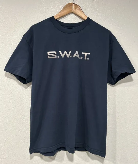 SWAT Movie Promo Tee Mens Large Blue 2003 Samuel Jackson Colin Farrell