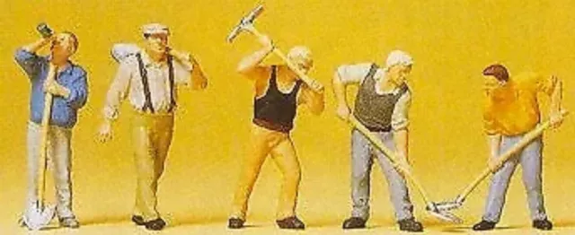 Preiser HO #10461 People Working  Workers w/Picks & Shovels (Painted Figures)