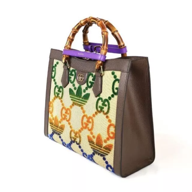 ADIDAS X GUCCI Collaboration Diana Tote Bag Made in Italy Multicolor £ ...