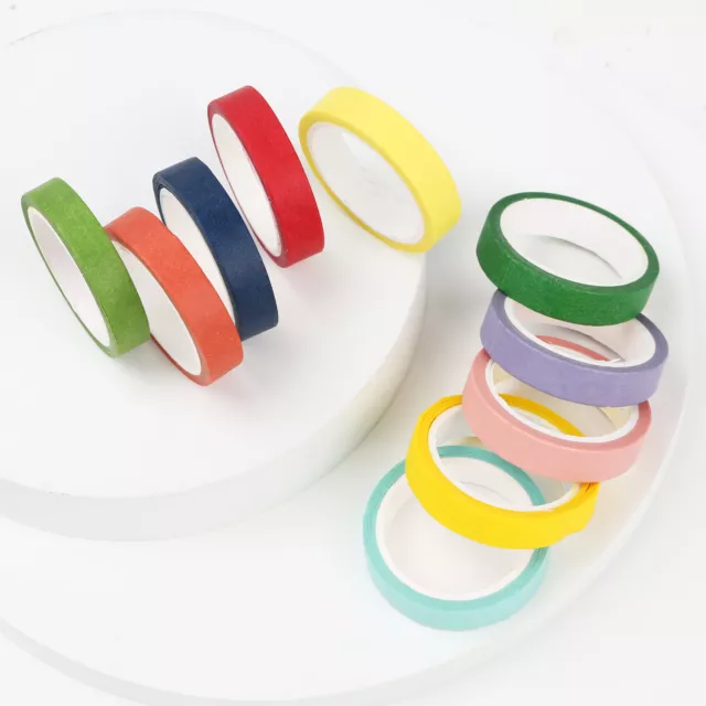 10X Sticky Colored Masking Tapes Rainbow Color Easy Tear Office Home Decor Tapes