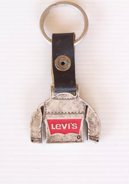 Vintage Levi's Jeans Usa Souvenir Metal Keyring Key Chain Made In Italy