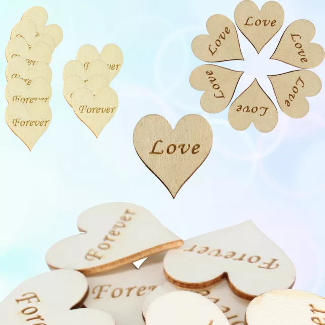 Wooden MDF Hearts Shape Embellishments Craft Love Forever Wedding Craft Decor