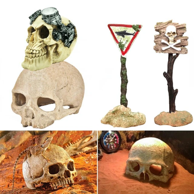 Fish Tank Aquarium Skull Ornament Resin Decoration Decor Cave Decorations Pirate