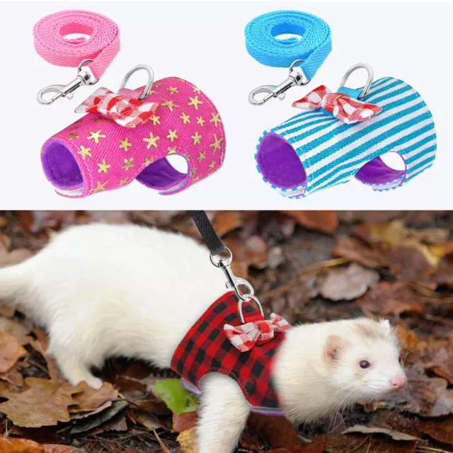 Harness Guinea Pig Leash Rope Ferret Squirrel Small Pets Rabbit Hamshter Lead UK