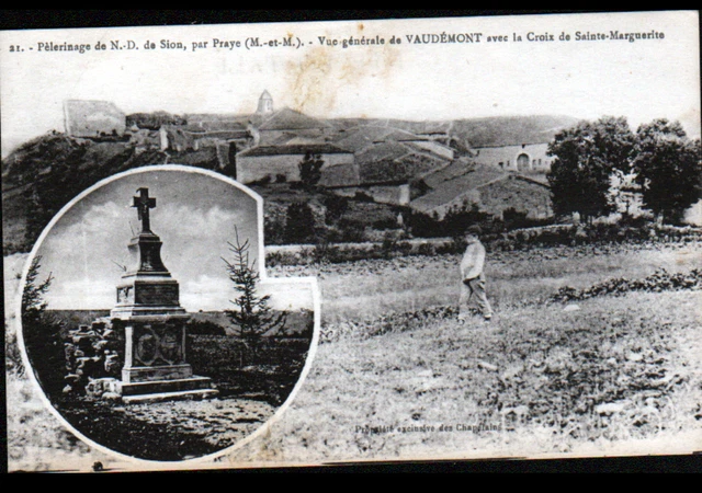VAUDEMONT (54) CROIX SAINTE-MARGUERITE , VILLAS & EGLISE animée