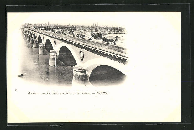 CPA Bordeaux, Le Pont, view taken from the Bastide