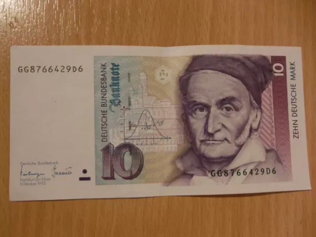 Geldschein Banknote 10 Deutsche Mark 1. Oktober 1993 GG8766429D6