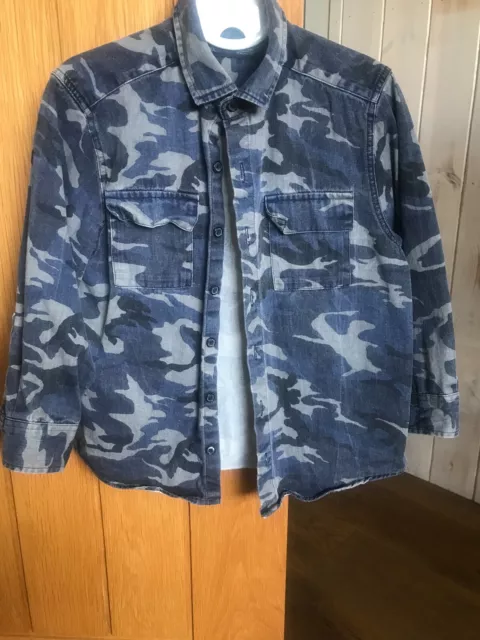 NEXT Boys Blue Camo Long Sleeve Shirt Age 5 years