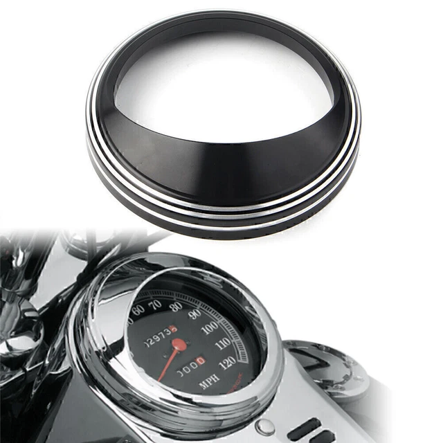 Aluminum 5"Speedometer Gauge Bezel Trim Ring Visor Cover For Harley Road King US