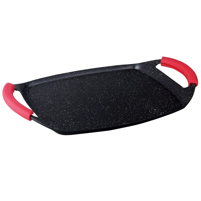 Herzberg HG-7047GP: 47cm Grillplatte mit Marmorbeschichtung PTFE- und PFOA-frei