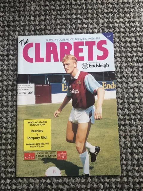 Burnley v Torquay United - 1990/91 - Division 4 Play Offs - Match Day Programme
