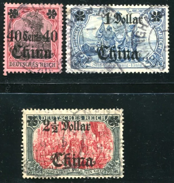 DEUTSCHE KOLONIEN CHINA 1906 43,45,47 gestempelt 215€(K9192