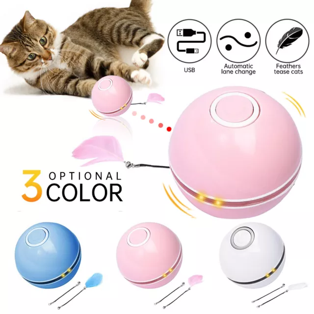 Jouet pour chat interactif à rotation automatique et à LED colorées