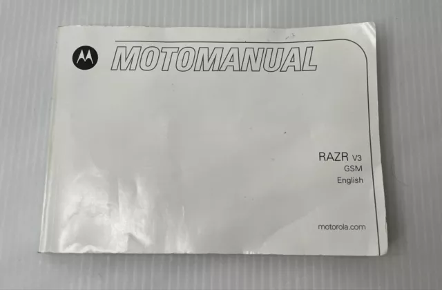 Motorola MOTOMANUAL Only RAZR V3 GSM Mobile Wireless Cell Phone Original Manual