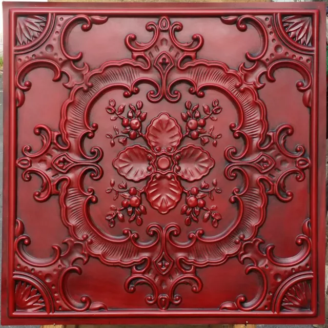 Red Ceiling Tiles Decor Wall Panels